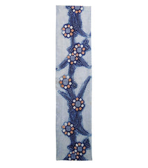 A Length of Pale Toned Shibori Dyed Cotton: Flowers