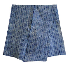 A Long Piece of Indigo Dyed Shibori Cotton: Miura Streamers