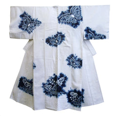 A Dip-Dyed Cotton Shibori Yukata: Indigo Butterflies