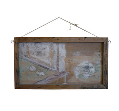 A Large Hand Painted Shinto Ema: Obscured Animal Images