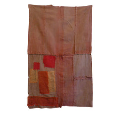 A Red and Coral Colored Cotton Boro Panel: Wonderful Color