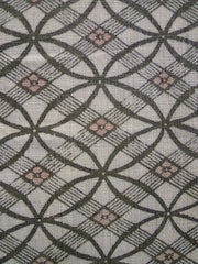 A Length of Stenciled Cotton: Elaborate Interlocking Circles Motif