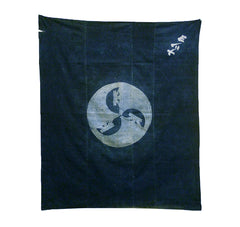 A Tsutsugaki Dyed Furoshiki: Family Crest as Three Sail Boats