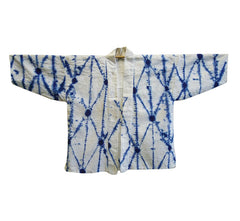 A Shirakage Shibori Jacket: Blue on White