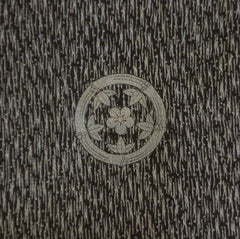 A Length of 19th Century Crepe Silk: Family Crest and Edo Komon