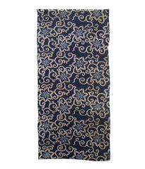 A Length of Indigo Dyed Cotton Katazome: Clematis