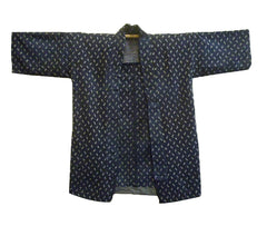 An Indigo Dyed Cotton Kasuri Jacket: Nice Patina