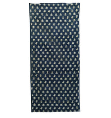A Length of Indigo Dyed Cotton Faux Kasuri: Katazome Dyeing