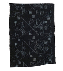 A Fragment of Geometrically Imaged Kasuri: Indigo Dyed Cotton