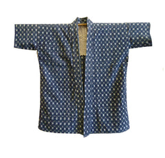 A Nicely Worn Short Sleeved Jacket: Indigo Dyed Kasuri