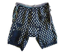 A Pair of Boro Tattsuke-Style "Shorts": Patched Kasuri