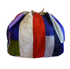 A Color Block Silk Drawstring Bag: Modernist Appeal