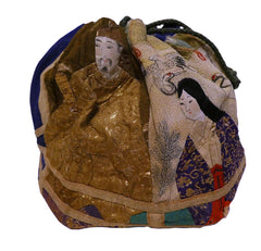 A Pictorial Piece Constructed Silk Bag: Charming Figures and Scene