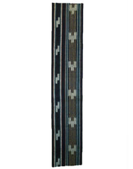 A Length of Indigo Dyed Kasuri Hemp Cloth: Arrow Feather Motif