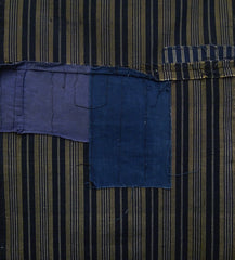 A Length of Patched Striped Silk and Cotton: Boro