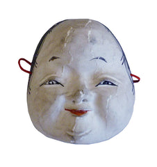 A Miniature Hand Carved Mask #2: Round Faced Otafuku