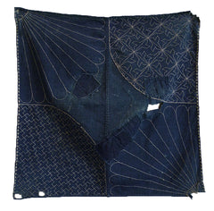 A Small, Sashiko Stitched Boro Furoshiki: Very Good Stitching