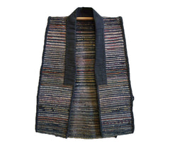 A Sakiori Sodenashi: Colored Ragweave Weft Yarns