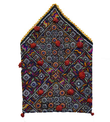 A Sparkling Rajasthani Embroidered Pouch: Faux Pearl Trim
