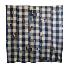 A Large, Five Panel Boro Futon Cover: Patches and Plaid