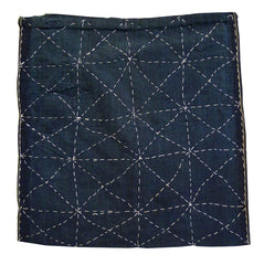 A Square Shaped Zokin: Grid and Crisscross Sashiko Stitching
