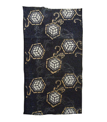 A Length of Indigo Dyed Katazome: Luminous Cubes
