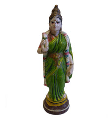 A Vintage South Indian Golu or Kolu: Goddess Lakshmi in Green Sari
