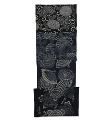 A Group of Four Katazome Patterns: Indigo Dyed Cotton