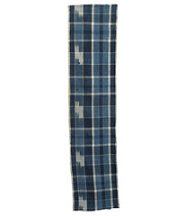 A Length of Lusciously Hand Spun Cotton Kasuri and Plaid: Star Shaped Mending