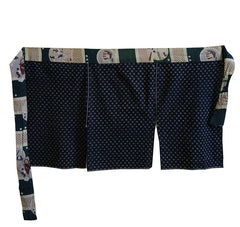 A Beautifully Hand Stitched Kasuri Apron: Baseball Motif Rayon Tie