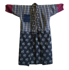 A Hand Stitched Cotton Kimono: Thin Wool Sleeve Details
