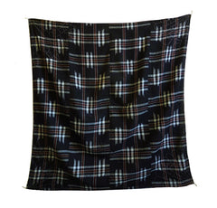 A Large Kasuri Woven Furoshiki: Elaborately Sashiko Stitched Corners