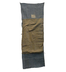 A Patched and Mended Length of Mosquito Netting: Blue Tone