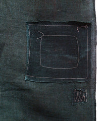Two Panels of Bast Fiber Kaya: Mottled Cloth and Machine Stitching