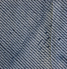 A Length of Indigo Dyed Cotton Arashi Shibori: Sawtooth Design