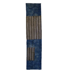 A Length of Katazome Boro Cloth: Wide Striped Patches