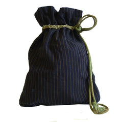 A Vintage Cotton Drawstring Bag: Subtle Stripes