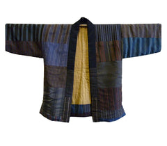 A Piece-Contructed, Padded Silk Jacket: Many Different Stripe Samples