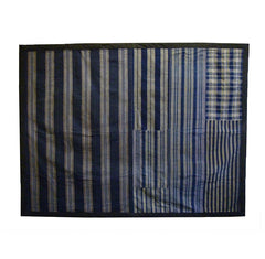 A Very Handsome and Large Piece Constructed Padded Throw: Handwoven Stripes
