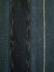 A Length of Striped and Kasuri Dyed Cotton: Indigo