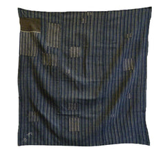 A Beautifully Patched Boro Furoshiki: Stripe on Stripe