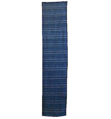 A Length of Indigo Dyed Striped Cotton: Weft Based Stripes