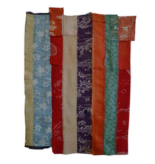 Three Pieces of 19th Century Silks: Hand Stitched Narrow Slivers