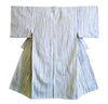 An Arimatsu Shibori Yukata: Pleated Stripes on White Ground