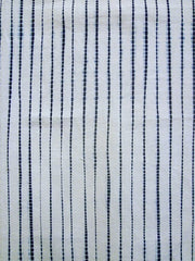 A Length of Pleated Shibori: Blue Broken Lines
