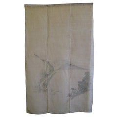 A Hand Painted Hemp Noren: Sumi-e and Transparent Hemp Mesh