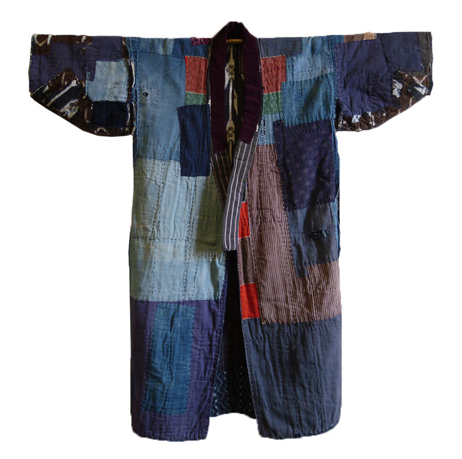 Sri | A Marvelous Reversible Boro Kimono: Bold Patching