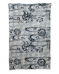 A Length of Over Dyed Shibori Cotton: Stenciled Images