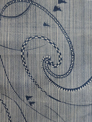 A Fantastically Designed Length of Katazome Cotton: Swirls and Chidori