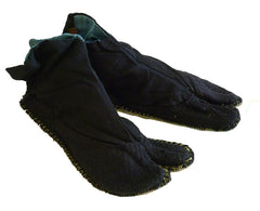 A Pair of Unused Tabi: Black Cotton, Machine Stitched Details